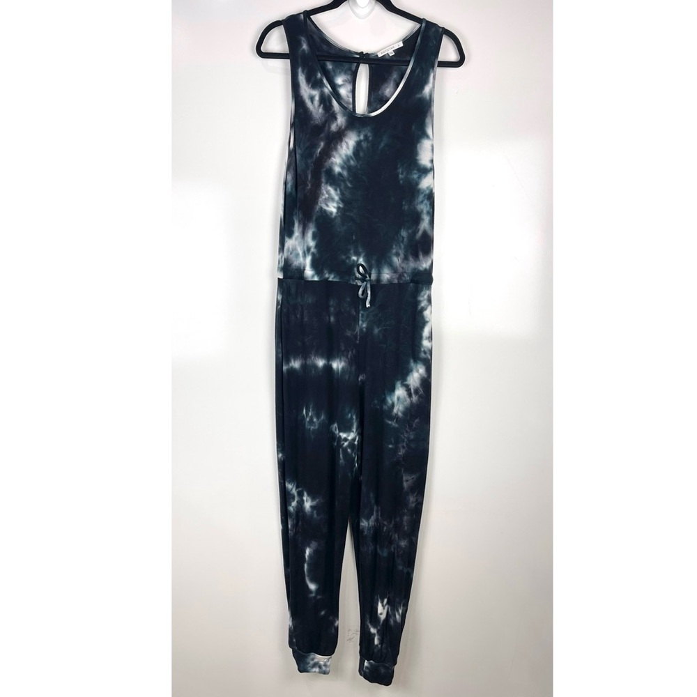 Antistar Tie Dye Jumpsuit Women’s Sz Large Blue Sleeveless Jogger Romper Pockets